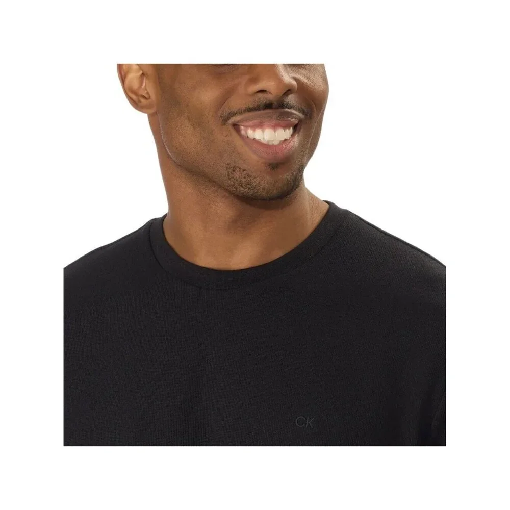 NWOT Calvin Klein Men's Black T-Shirt L Cotton Blend Crew Neck